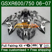 Средства ухода за кожей для SUZUKI GSXR 750 600 GSX R600 GSX-R600 06 07 Серый Белый 6CL. 52 GSXR600 06 07 GSXR-750 K6 GSXR750 2006 2007 обтекатели