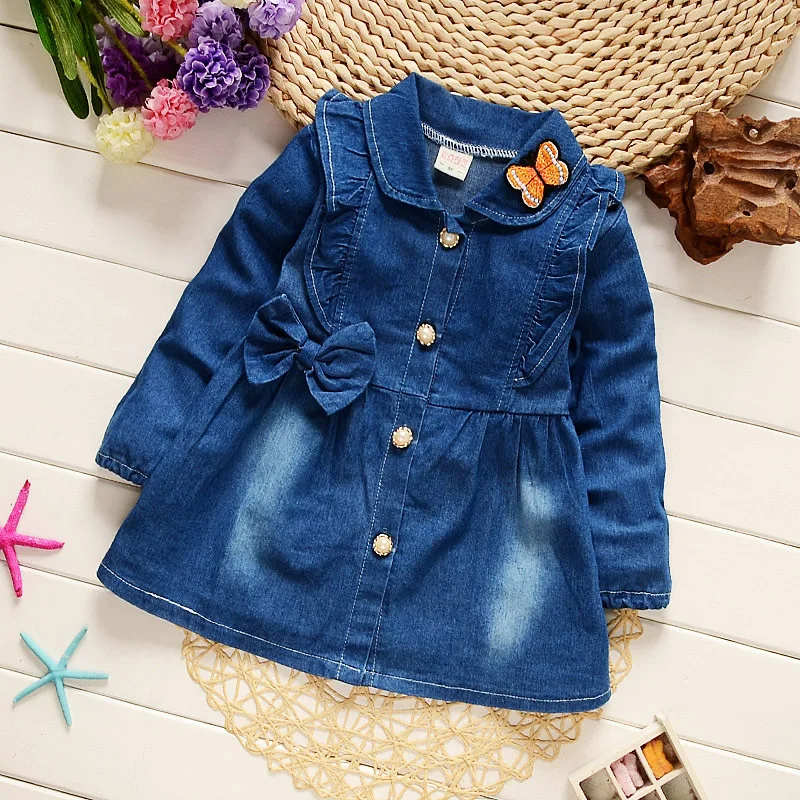 BibiCola джинсовый жакет для маленьких девочек милые сердцу детская верхняя одежда для девочек с длинным рукавом осень весна джинсовая куртка одежда - Цвет: pciture color