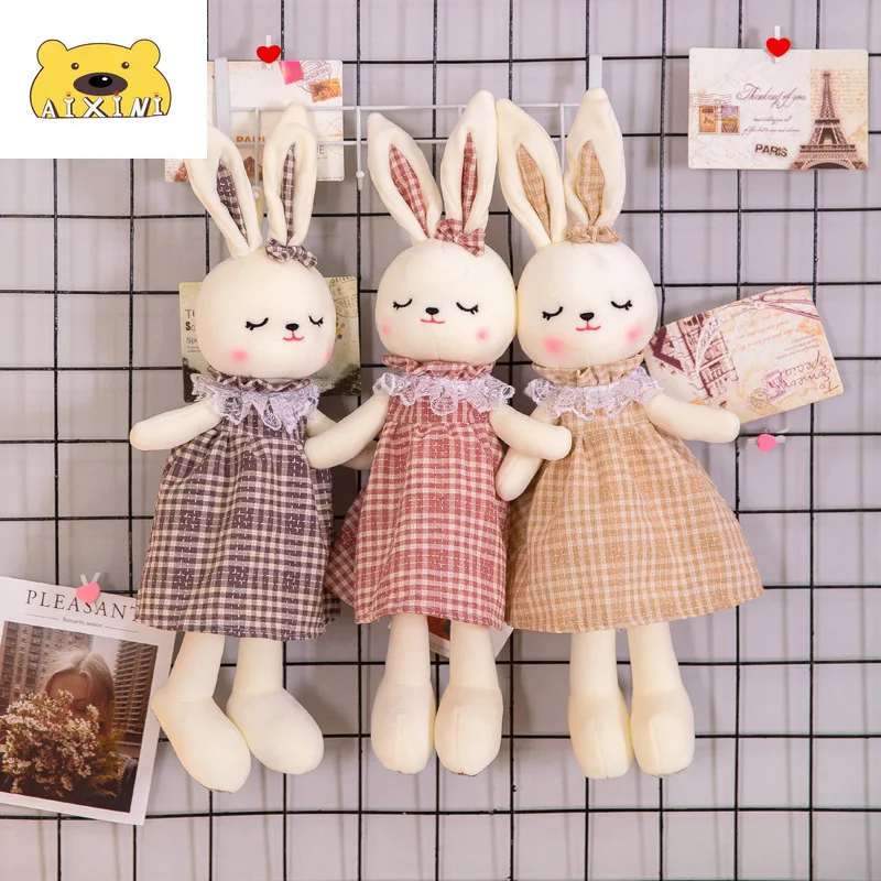 Кролик плюшевые игрушки Kawaii мультфильм большой Ушастый одет подушка кукла