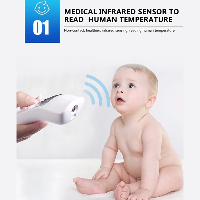 

Forehead Thermometer Non Contact Infrared Thermometer Body Temperature Fever Digital Measure Tool for Baby Adult LCD Display