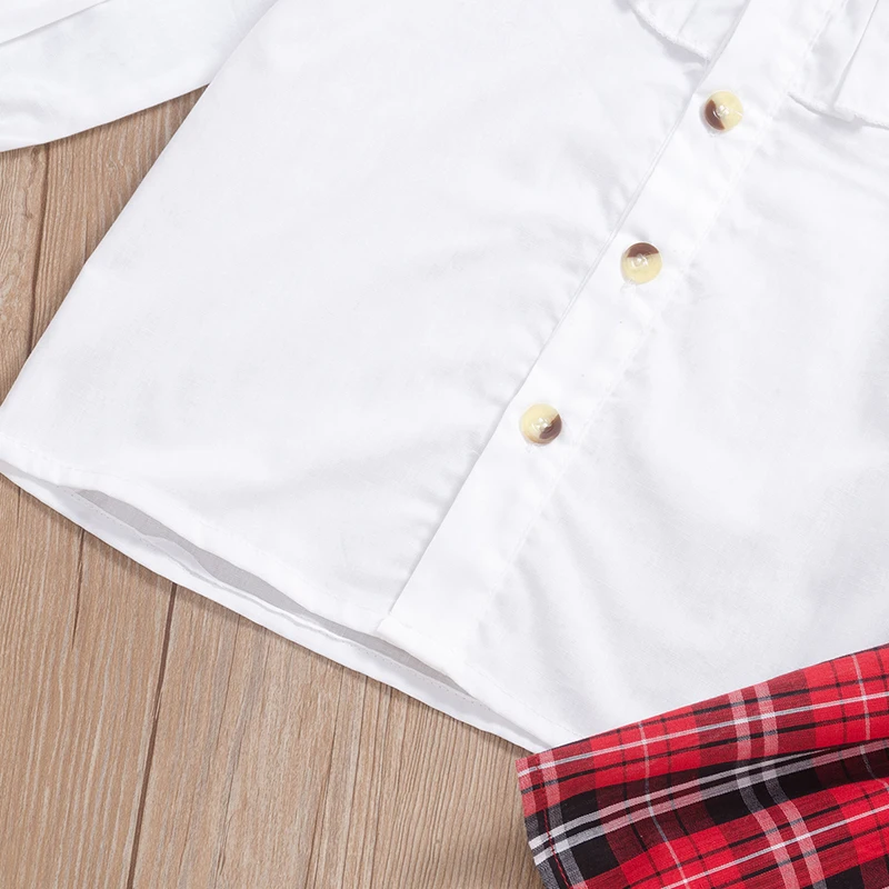 Новинка года; детская футболка с галстуком-бабочкой для девочек+ клетчатая юбка в шотландском стиле Вечерние комплекты одежды в школьном стиле; От 1 до 6 лет