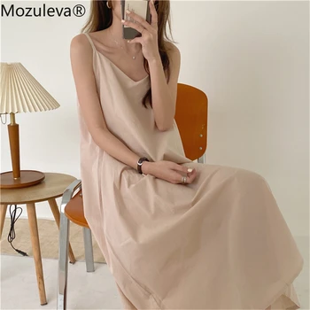 

Mozuleva 2020 Summer Camisoles Dress Women Vacation Beach Sundress Chic Strapless Loose Midi Female Dress Ladies Bandage Dress