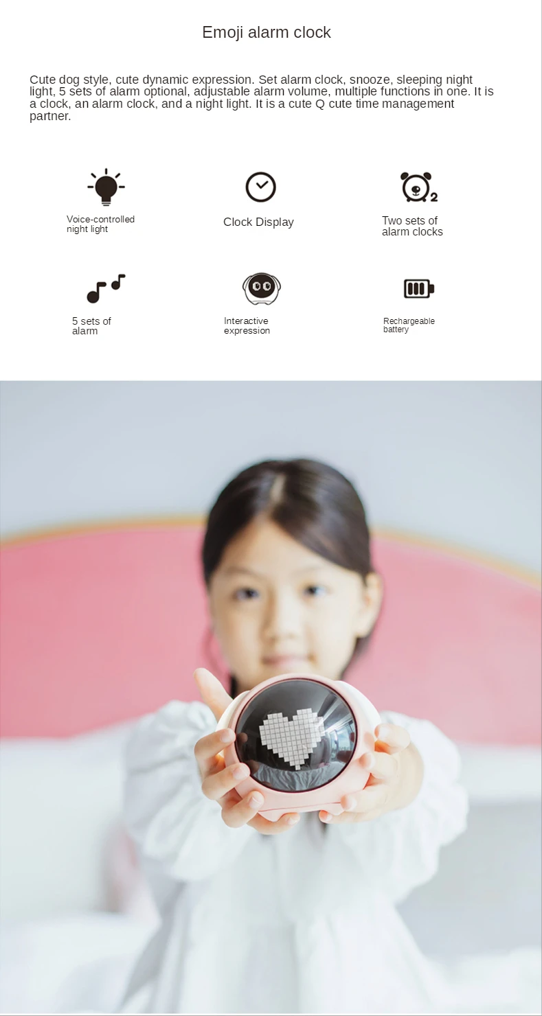 LED Pixel Alarm Clock | Intelligent Luminous Snooze Clock | Dream Tech