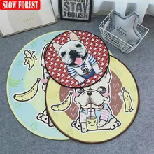 Медленный деревянный картонный круглый ковер, модный милый круглый ковер для спальни, гостиной, Хрустальный бархатный ковер, коврик для пола, декоративный коврик для домашних животных