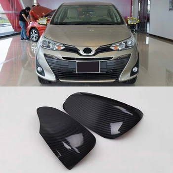 

For Toyota Vios Yaris 2019 2020 Car Styling Exterior Side Door Rearview Mirror Frame Deflector Cover Trim 2pcs