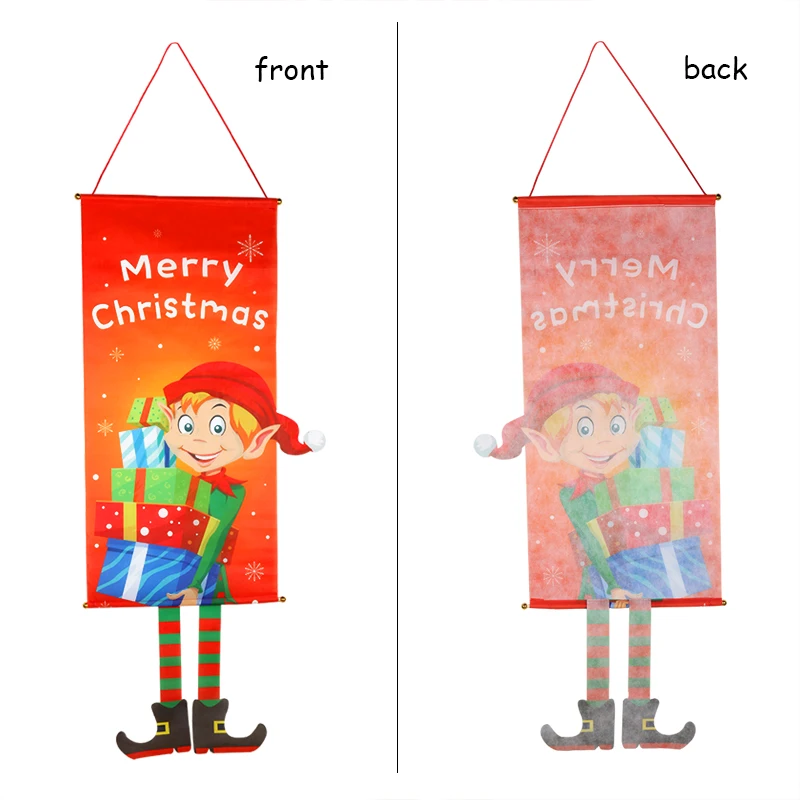 Christmas Door Decorations for Home Christmas Ornaments Door Hanging Banner Porch Sign Decorative Xmas Decor New Year Natal