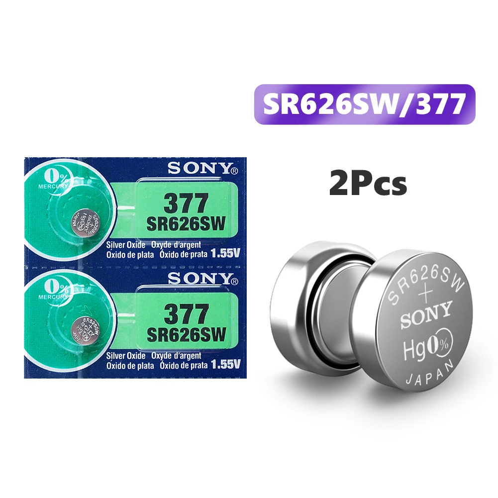 2 шт для sony 1,55 V AG4 батарея SR626 377 LR626 LR66 SR66 SR626SW 377A кнопка сотовый часы монета G4 батареи для гаджетов часы