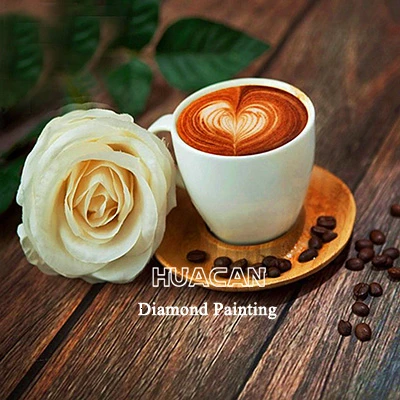 Huacan алмазная вышивка распродажа кофе картина со стразами Кофе в зернах живопись цветы наклейка на стену - Цвет: AP1-3213