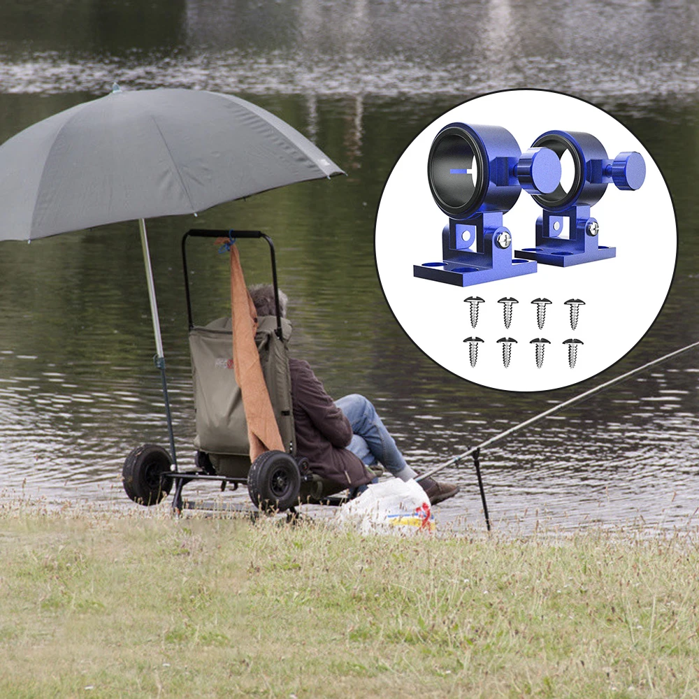 2 PCS Aluminum Alloy Folding Umbrella Stand Fishing Box Bracket Split