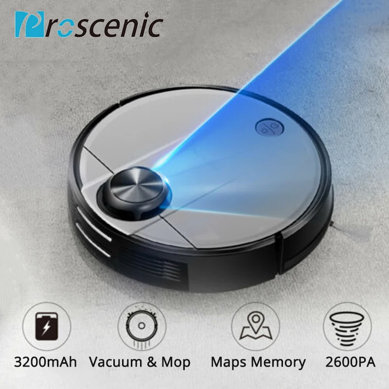 

Proscenic M6 Pro Robot Vacuum Cleaner 2600Pa IPNAS 3.0 Real-time Maps Memory 2-in-1 Vacuum & Mop Support Alexa Google Assistant