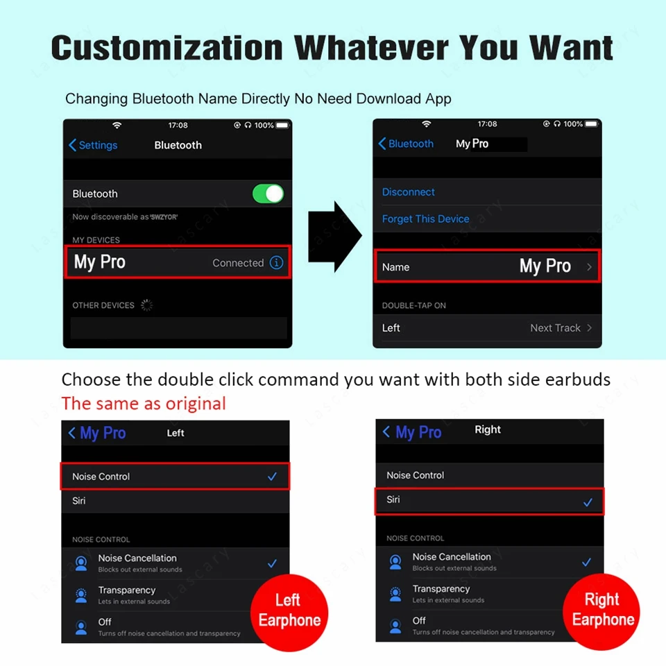 ANC Air12 Plus TWS Bluetooth Earphone 5.1 Noise Reduction Transparent High Definition Super Bass Microphone PK i900000 Air3 Max