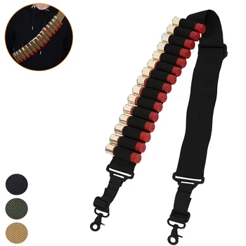 

Tactical Shotgun Sling 15Rounds Shell Ammo Holder Nylon 2 Point Rifle Strap Military 12/20GA Shell Sling Hunting Accessories