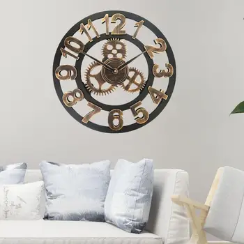 

40cm Gear Industrial Style Quartz Wall Clock Sticker Living Room Decoration