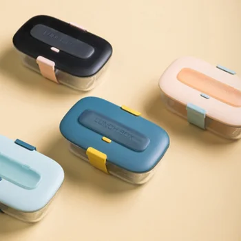 

Portable Leak-Proof Lunch Box Microwave Heating Bento Box Compartment Picnic Food Container Heat-Resistant Kitchen Tableware