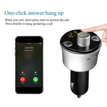

Dual USB Charger Hands-Free Calling Wireless Bluetooth FM Transmitter for Car Radio Adapter Car Kit Chargers