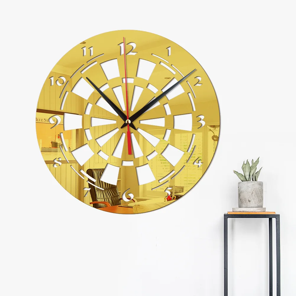 Электронные часы Sticken на стене Dartboard зеркальное украшение для дома гостиной акриловый для спальни зеркальный стикер настенные часы