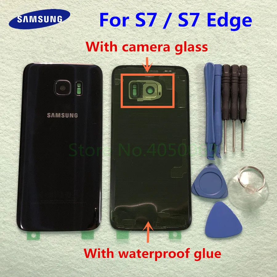 Задняя крышка аккумулятора SAMSUNG для Samsung Galaxy S7 G930 задняя из стекла Edge G935 с
