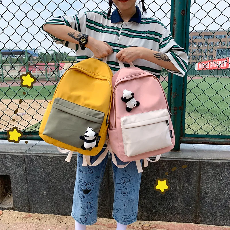 

Women Backpack Student-Bag Teenager Candy-Color Small Girls Herald Fashion Summer Mochila
