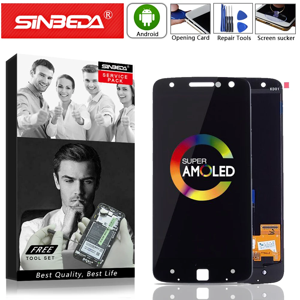 Для Motorola MOTO Z Droid дисплей XT1650 03 ЖК сенсорный экран дигитайзер для Moto 05 Burn Shadow|Экраны
