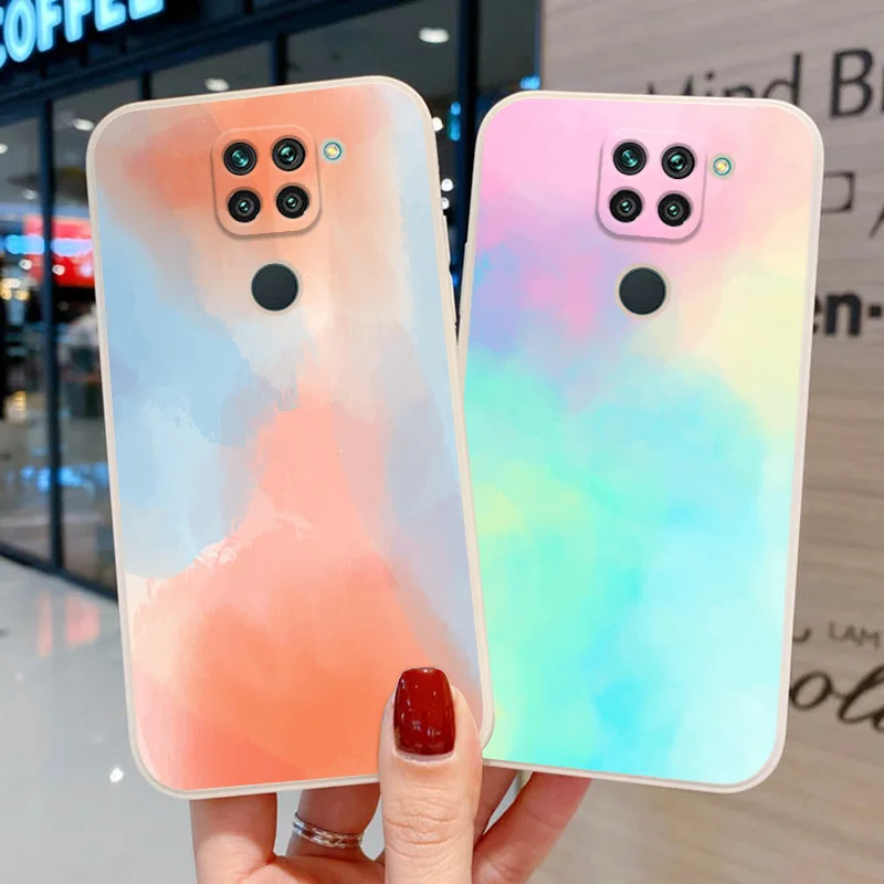Redmi Note 9 Case For Xiaomi Redmi Note 10 Pro Coque Poco X3 Pro Redmi 9 9T 9C 9A Note 8 9 Pro Max 10S sea blue Protection Cover