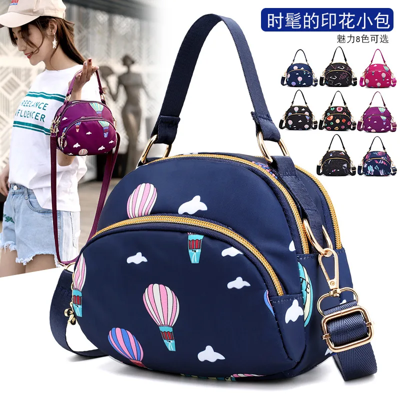 

2018 New Style Korean-style Floral Nylon Cloth Shoulder Bag Mini Simple Versatile Fashion Summer Single-shoulder Bag for Women S