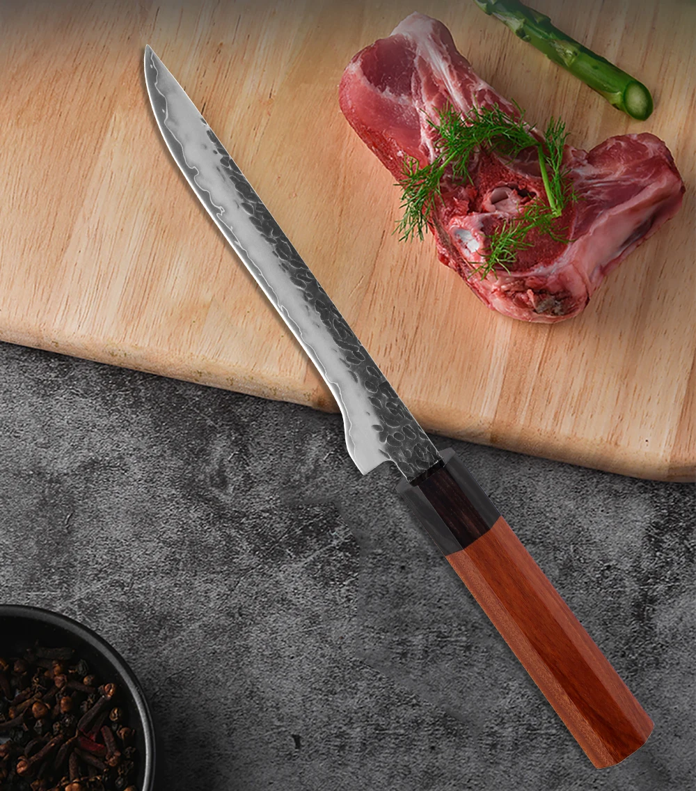 XITUO обвалочный нож трехслойный композитный стальной поварской нож ручной работы кованый острый Профессиональный обвалочный нож восьмиугольная ручка
