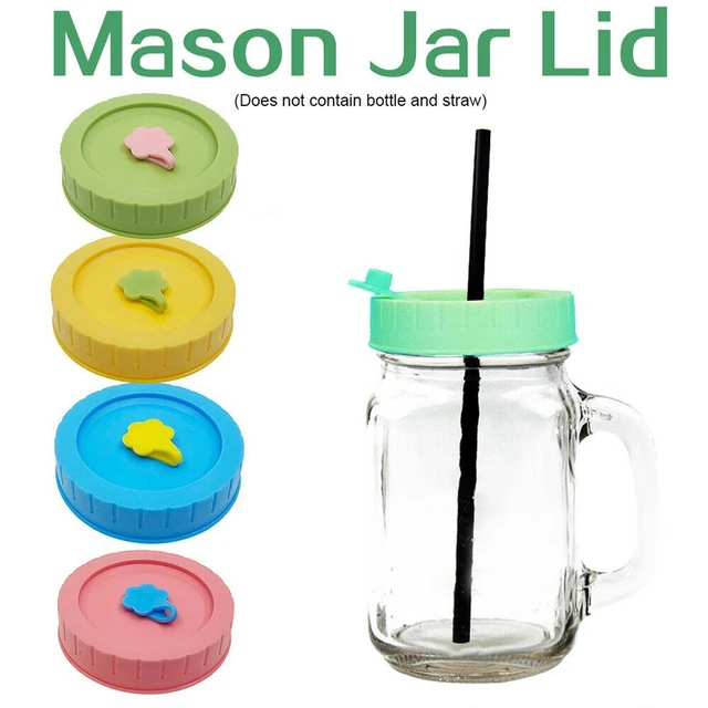 16 oz Plastic Mason Jars with Lids and Straws 6 x 3 inch Refillable Plastic  Juice Drinking Jars Bottles with Straws for Party - AliExpress