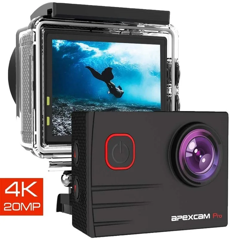 Apexcam M90 Pro EIS Action Camera 4K 20MP WIFI for Sports 170°Wide