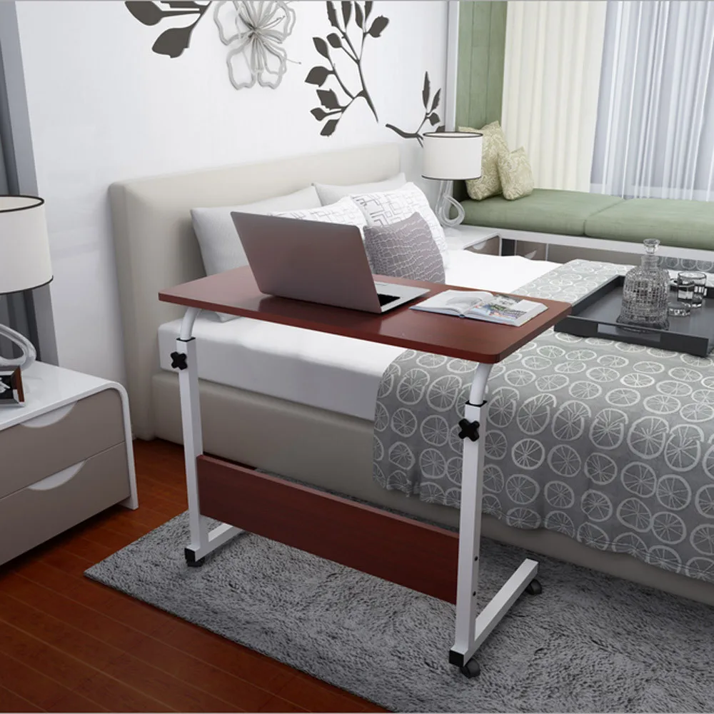 

Simple Bedside computer desk with card slot removable lift laptop table lazy table living room study simple desk 80x40cm #30