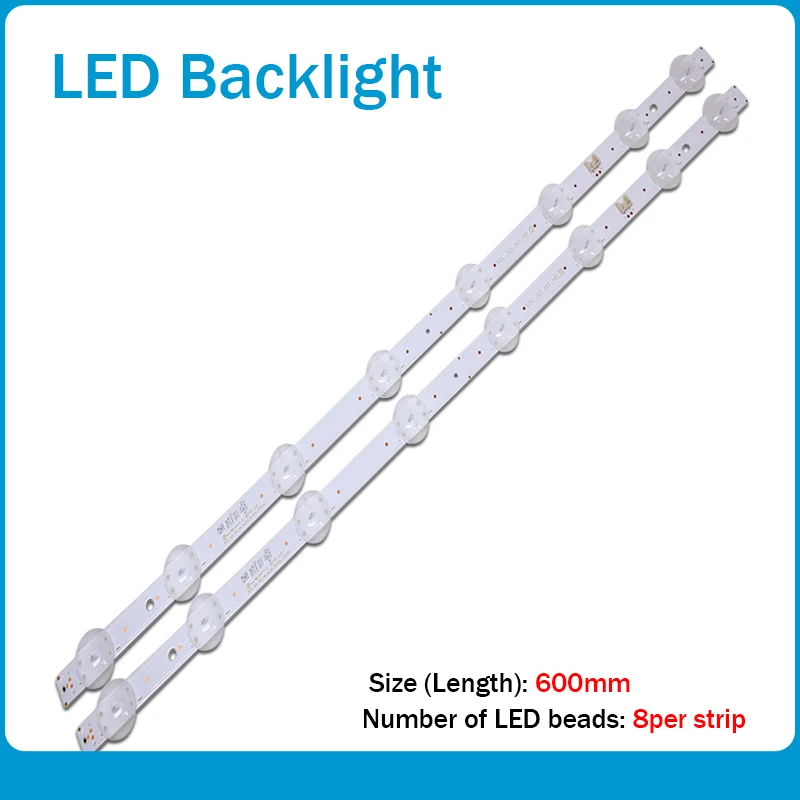 

New 2 PCS 8LEDs 600mm LED backlight strip for LG 32LJ510U HC320DXN-ABSL1-A142 SSC_32LJ61_HD S SSC_32LJ61_HD_8LED