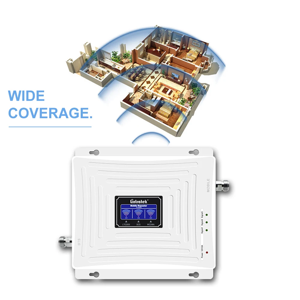 Lintratek tribanda B1+ B3+ B7 3g UMTS 2100mhz GSM 4G LTE 1800mhz 2600mhz lcd мобильный телефон gsm повторитель усилитель сигнала