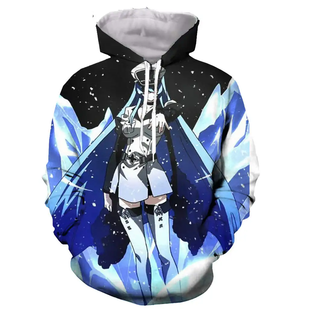 Убийца Акаме esdeath 3D печатных мужчин и женщин с капюшоном толстовка модная графическая Толстовка Повседневная Уличная пуловер Толстовка