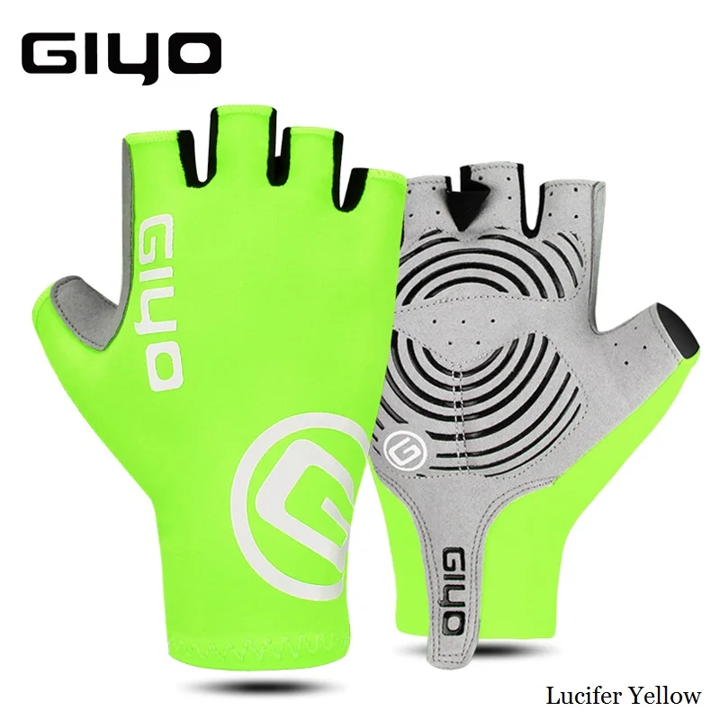 Giyo Anti-Slip Cycling Mittens - Half Finger Racing Gloves for Road and Mountain Biking