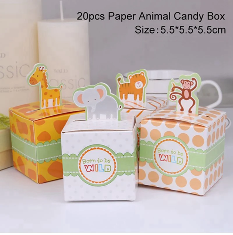 Candy Box PATIMATE DIY Маски в виде животных для детской вечеринки на день рождения, декоративные Вечерние Маски в стиле сафари, джунгли, украшения в виде животных для вечеринки на день рождения, принадлежности для детского душа - Цвет: Candy Box