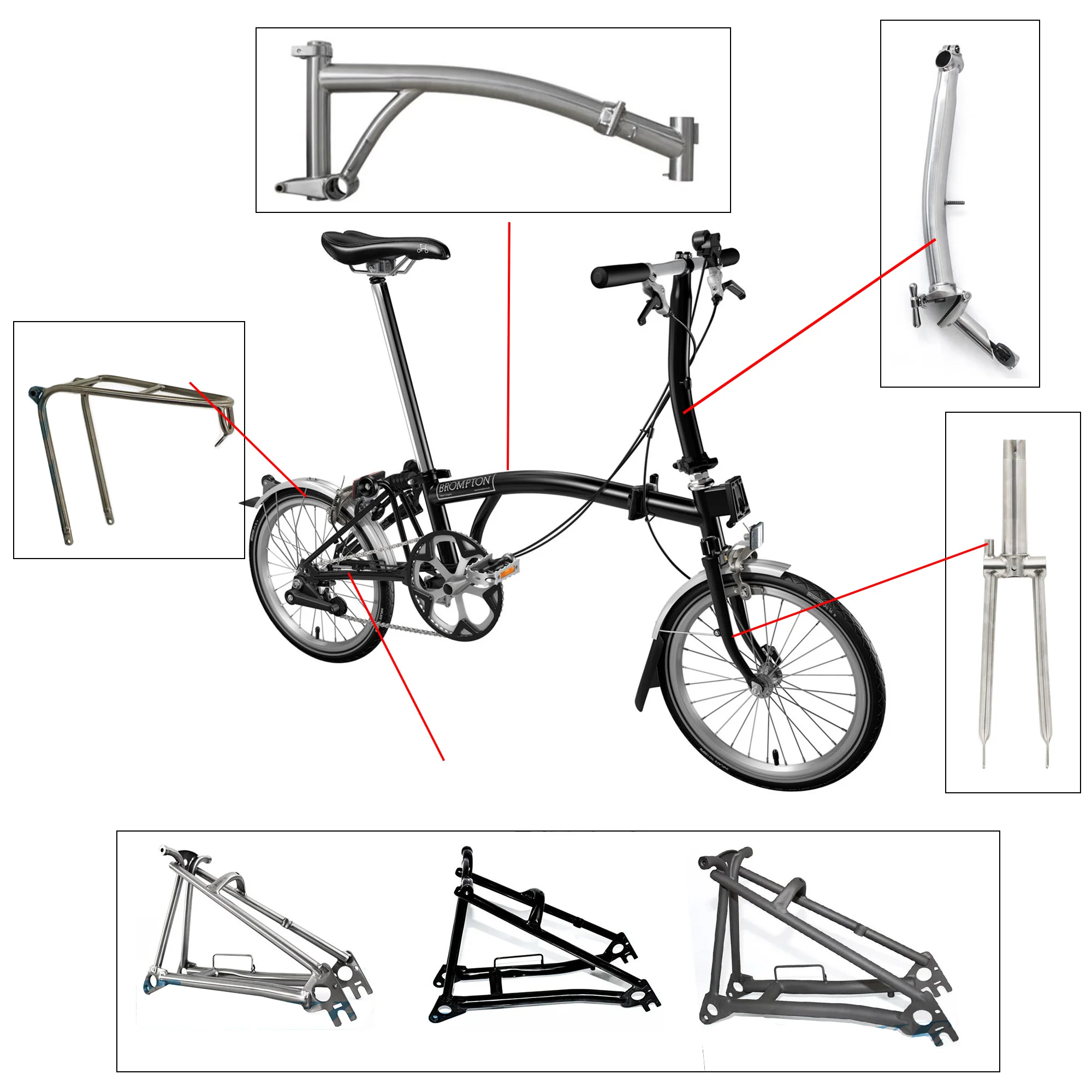 Задняя рама велосипеда. Титановая вилка для Brompton. Бромптон Титан. Бромптон рама размер. Разборная велосипедная рама.