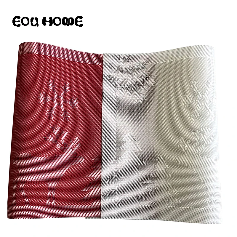 2/4/6pieces Set Christmas Fawn Mats Pads Placemat Coasters Heat-insulated Waterproof PVC Kitchen Dinning Bowl Dish Pad Table Mat | Дом и сад