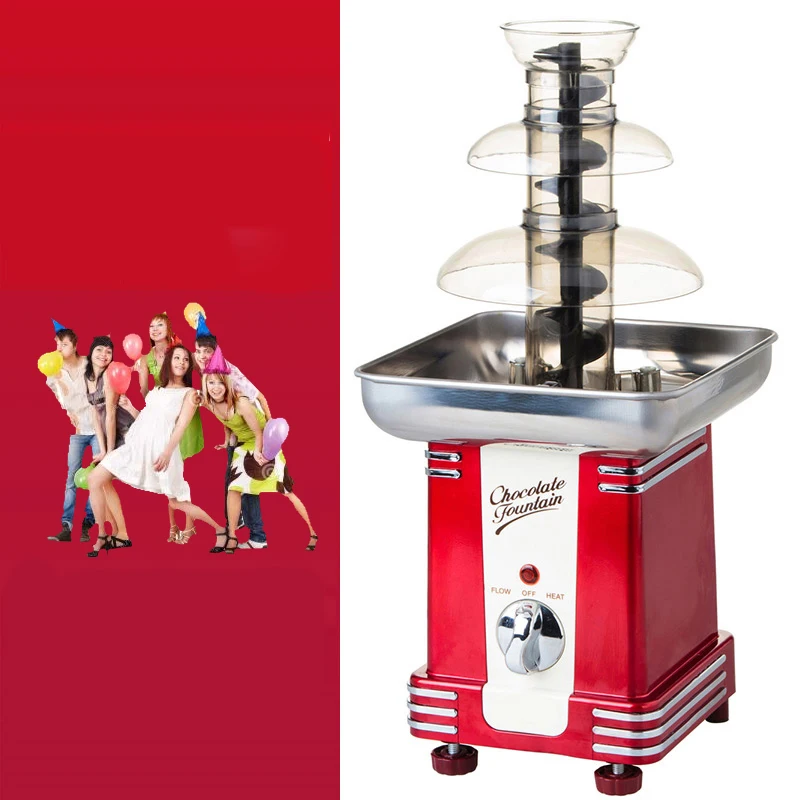 Chocolate Fountain Three Floors Commercial Household Waterfall Machine Juicer DIY Mixer Melting Tower Child