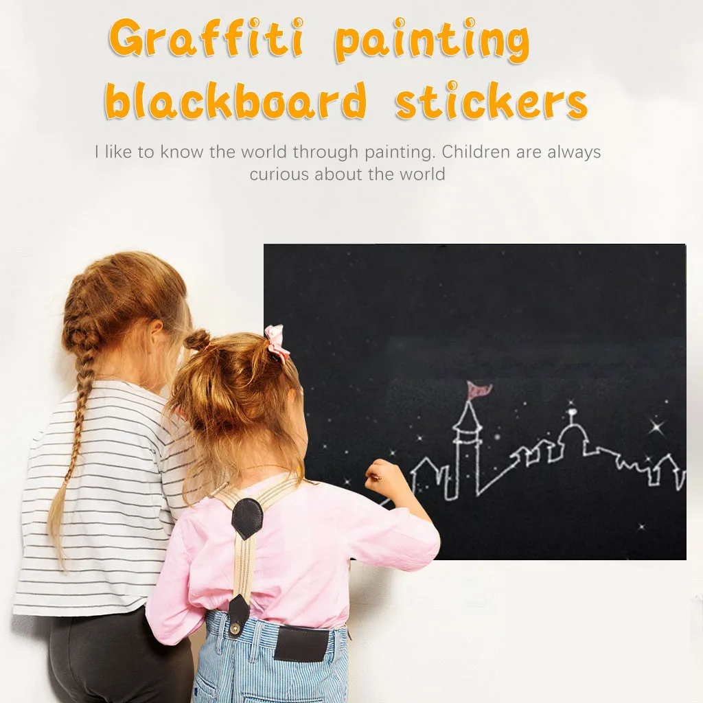 ChalkBoard Blackboard Vinyl Peel and Stick Self Adhesive Chalkboard Wall Sticker Draw Decor Mural Decals Remove 45cmX200cm | Канцтовары