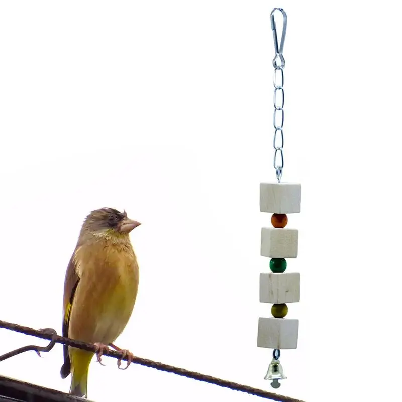 

Hand-Made Bird Parrot Blocks String Pendant Pet Bird Hanging Chewing Swing Stand Nontoxic Blocks Parrot Toy Bird Toys