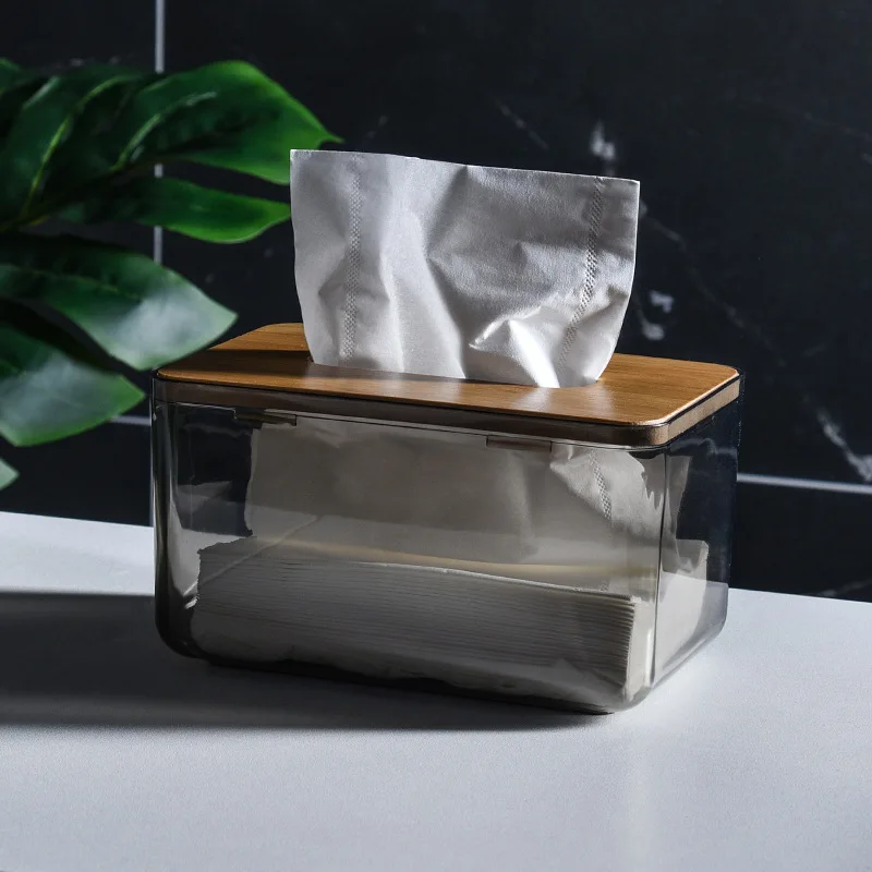 

bei ou gentry Creative Tissue Box Home Living Room Paper Extraction Box Facial Tissue Restaurant Napkin Storage Box INS Transpar