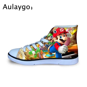 

Aulaygo Super Mario Kids Sneakers Boys Girls Cartoon Sport Shoes For Kids Children's Breathable Canvas Walking Outdoor Footwear