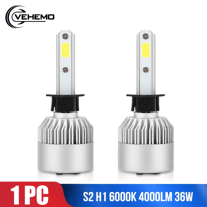 Vehemo H7 H1 H4/HB2/9003 передняя лампа светодиодный фонарь освещение сборка автомобильная универсальная безопасность 9006/HB4 4000лм Замена