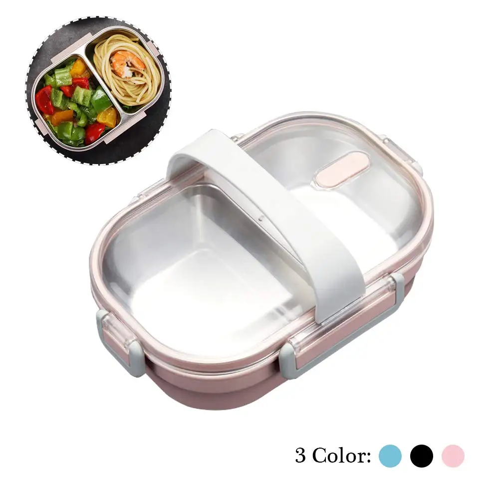 Bignosedeer Bento Ланч-бокс из нержавеющей стали для взрослых детей с 2 отсеками контейнеры для приготовления пищи