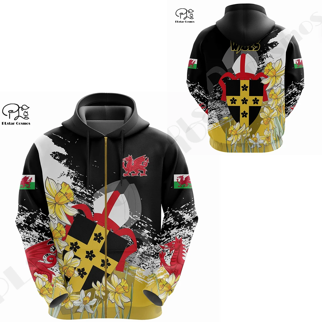 PLstar Cosmos 3DPrinted Newest Wales Celtic Art Unique Unisex Men/Women Hrajuku Streetwear Casual Hoodies/Zip/Sweatshirt B-7