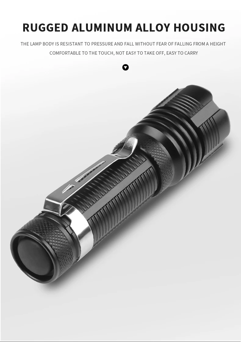 hyper tough torch MINI XHP50 LED Flashlight Use 14500 Battery Support Zoom 5 Lighting Modes Waterproof Torch Suitable for adventure camping etc. super bright torch