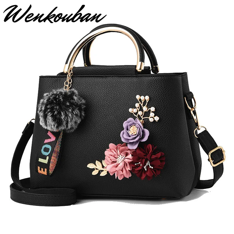 

Leather Bags Women Top-handle Bags Shoulder Tote Bag Flowers Ladies Hand Bags Luxury Designer Fashion Bag Sac A Main Femme