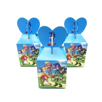

Wholesale Sonic the Hedgehog theme Party Candy Boxes Birthday Party Decoration Favors Candy Box Birthday Gift Bag Party Supplies