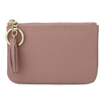 

Mini WOMEN'S Purse Coin Bag Leather Wallet Full-grain Leather Zip Carrying Simple Key Purse