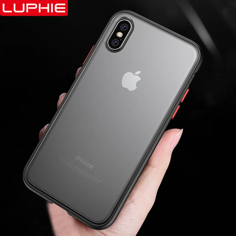 

LUPHIE Luxury Matte Case For iPhone X XS Max XR 7 8 Shockproof Case Translucent Cover For iPhone 7 8 6 6S Plus Cases Coque Funda
