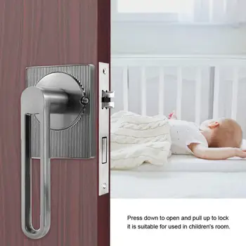 

Zinc Alloy Child Safety Door Lock No Cylinder Quick Installation for Left Open Door Child Security Lock